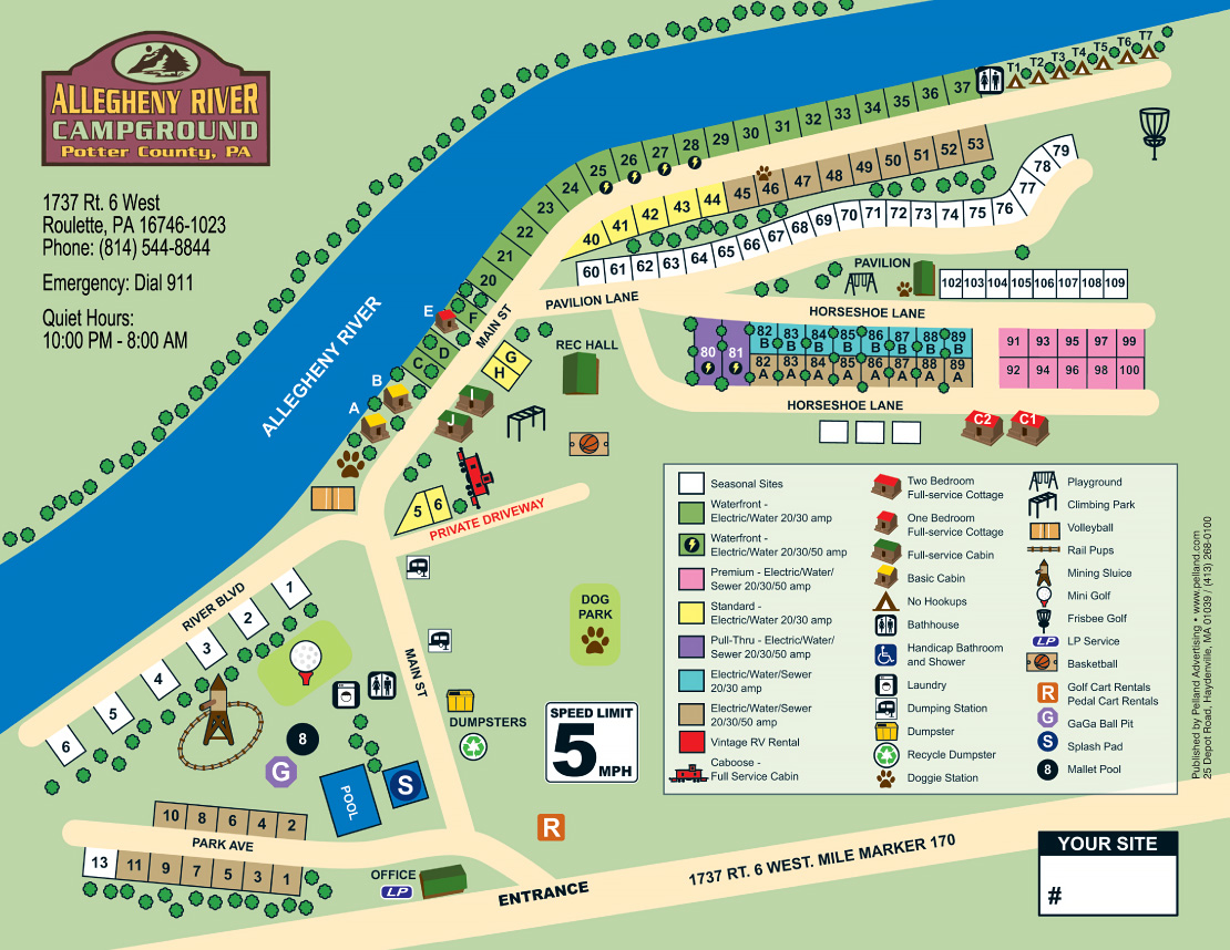 Allegheny River Campground Site Map